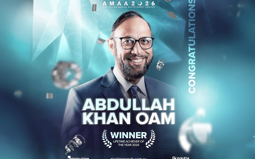 Br. Abdullah Khan OAM FACEL Named Australian Muslim Lifetime Achiever of the Year 2026!